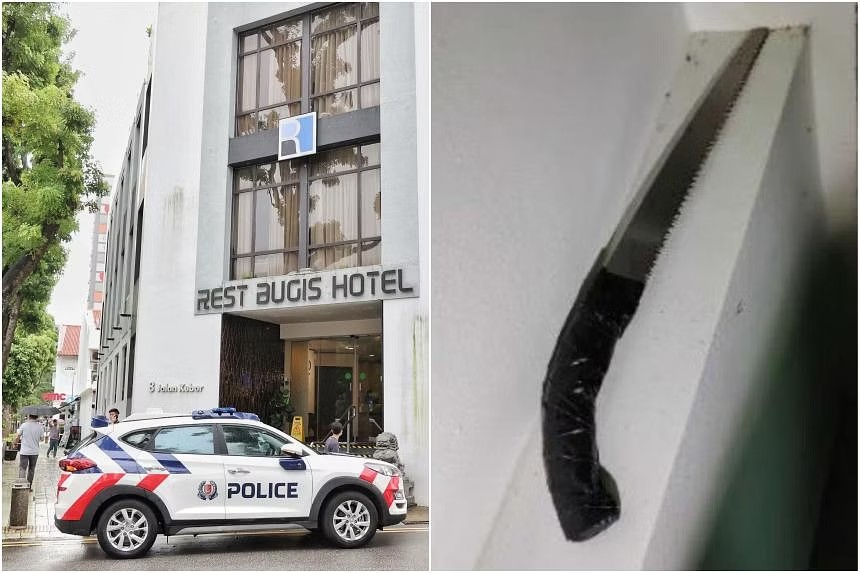 Man jailed for taking part in knife attack at Rest Bugis Hotel while he was on the run